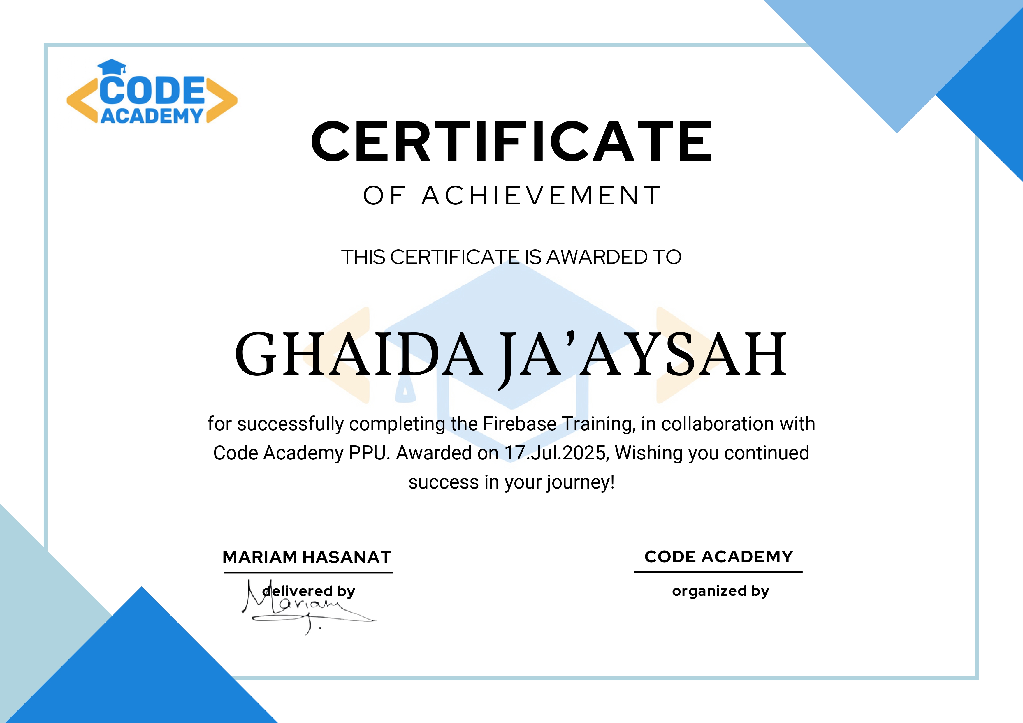 Firebase certificate